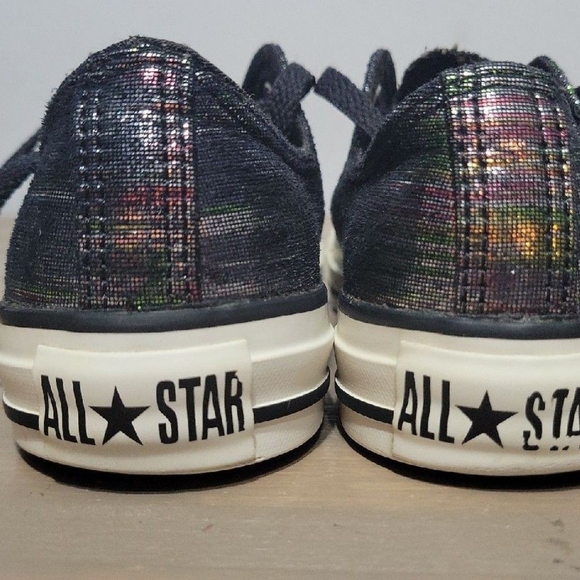 Converse All Star Shimmer Low Womens Size 6.5 Black Metallic Rainbow - Picture 8 of 8